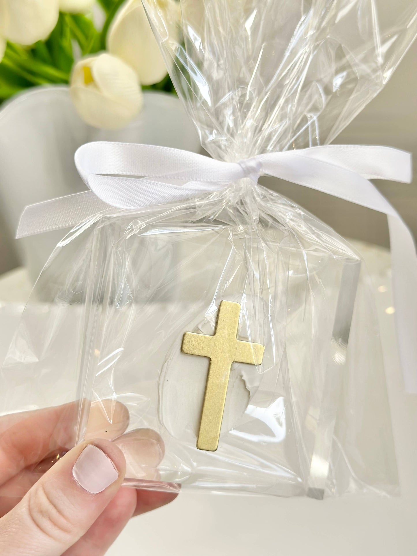 Gold Cross Acrylic Block