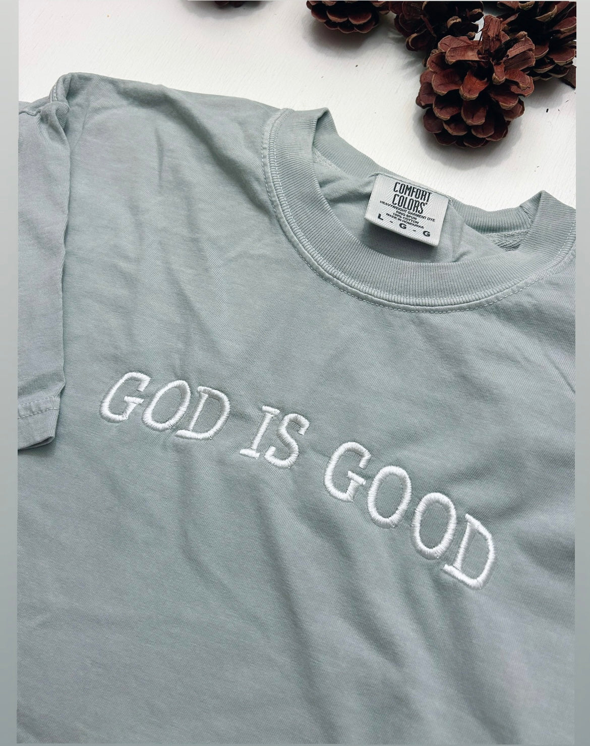 Embroidered GOD IS GOOD Summer Tee