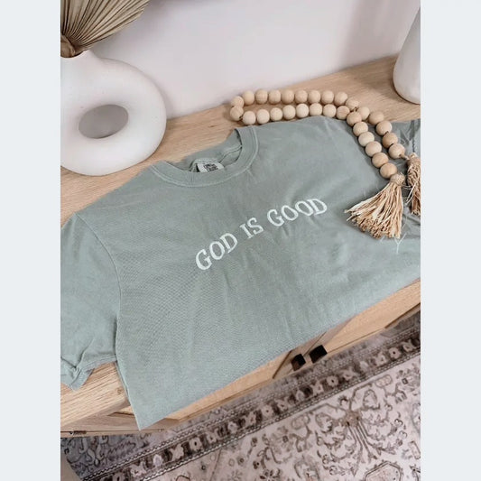 Embroidered GOD IS GOOD Summer Tee