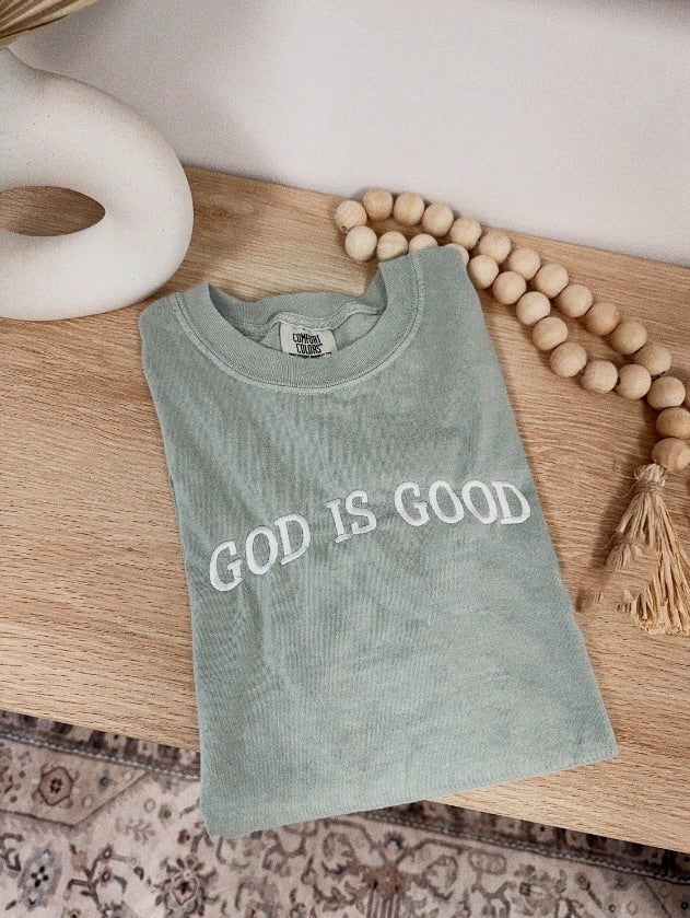 Embroidered GOD IS GOOD Summer Tee